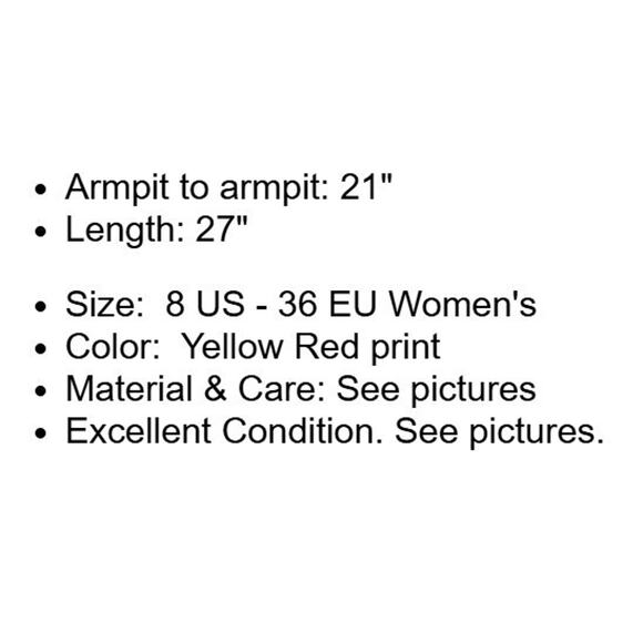 Laurel Escada Top Womens 8 US 36 Silk Blend Yellow Red Blouse Asymmetric Hem Vtg - Picture 4 of 13